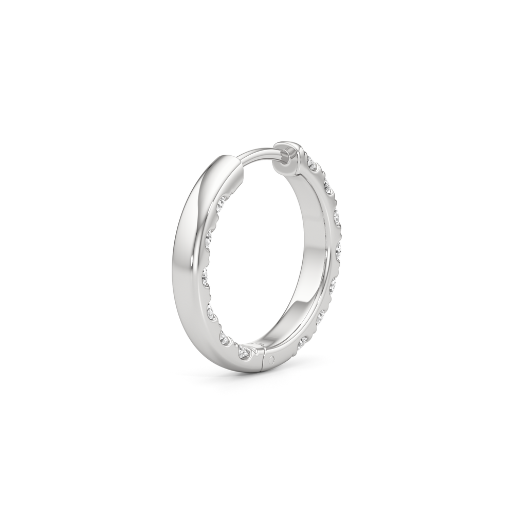 The Elan Hoops with Platinum / Lab / 1 3/8 Cut Diamond in 14KT Platinum / Lab / 1 3/8 view 5
