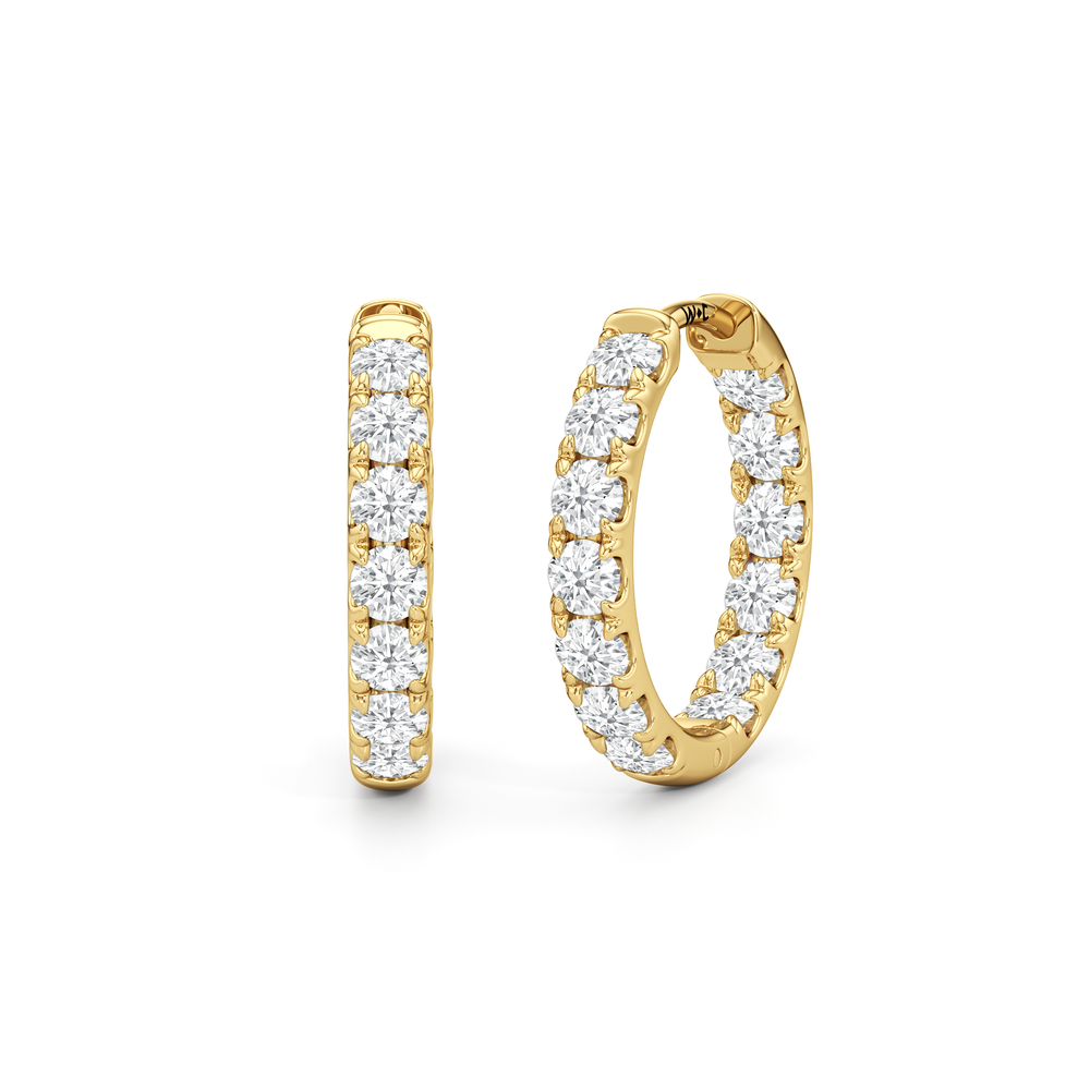 The Elan Hoops with 18KT Yellow Gold / Lab / 1 3/8 Cut Diamond in 14KT Yellow Gold / Lab / 1 3/8 view 1
