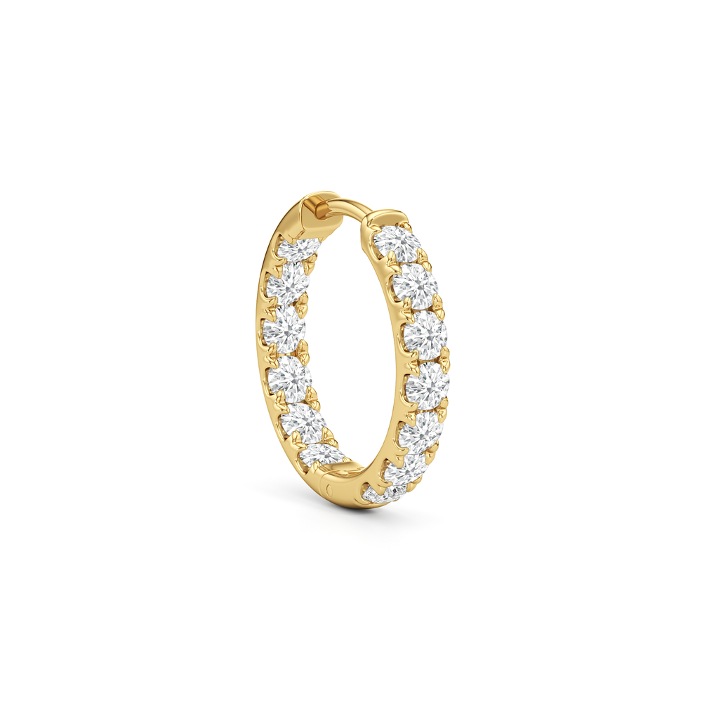 The Elan Hoops with 18KT Yellow Gold / Lab / 1 3/8 Cut Diamond in 14KT Yellow Gold / Lab / 1 3/8 view 4
