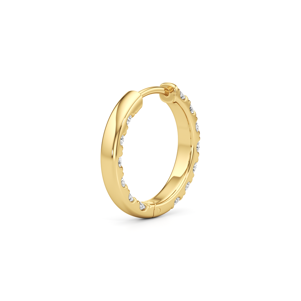The Elan Hoops with 18KT Yellow Gold / Lab / 1 3/8 Cut Diamond in 14KT Yellow Gold / Lab / 1 3/8 view 5
