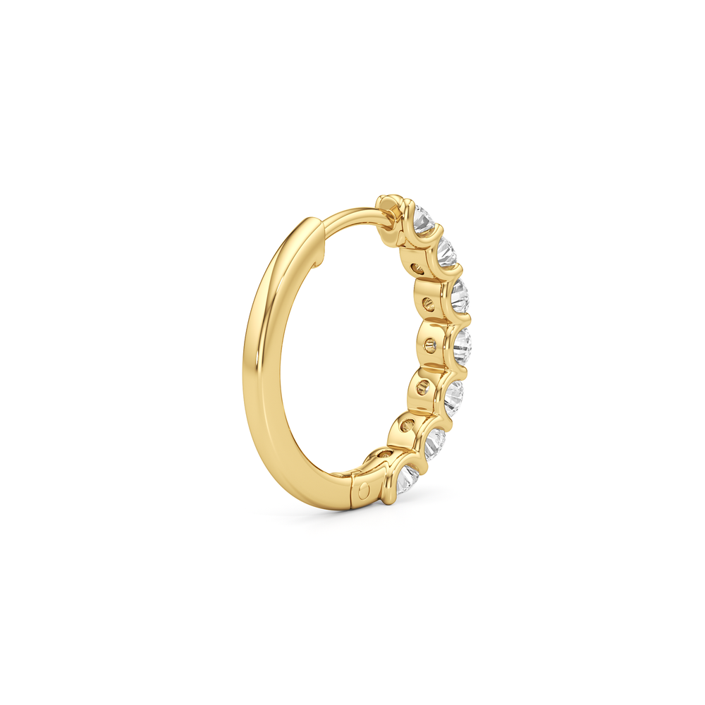 The Arc Hoops with 18KT Yellow Gold / Lab / 1 Cut Diamond in 14KT Yellow Gold / Lab / 1 view 5
