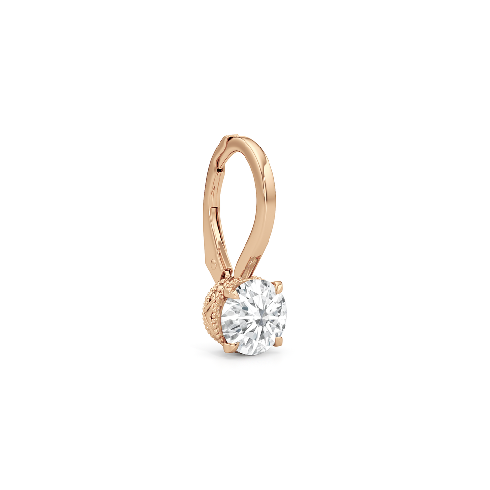 The Seraphine Classic Earrings with 14KT Rose Gold / Lab / 2 1/20 Cut Diamond in 14KT Rose Gold / Lab / 2 1/20 view 5
