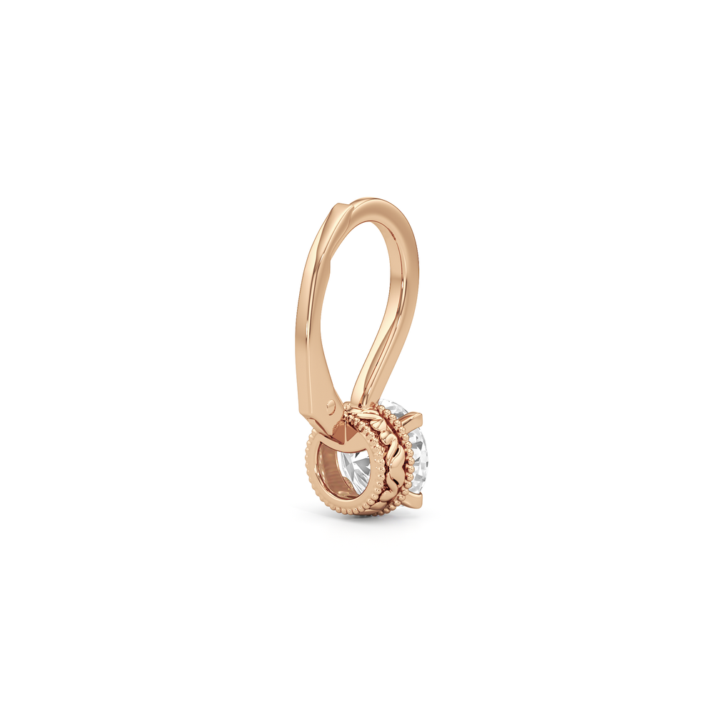 The Seraphine Classic Earrings with 14KT Rose Gold / Lab / 2 1/20 Cut Diamond in 14KT Rose Gold / Lab / 2 1/20 view 6
