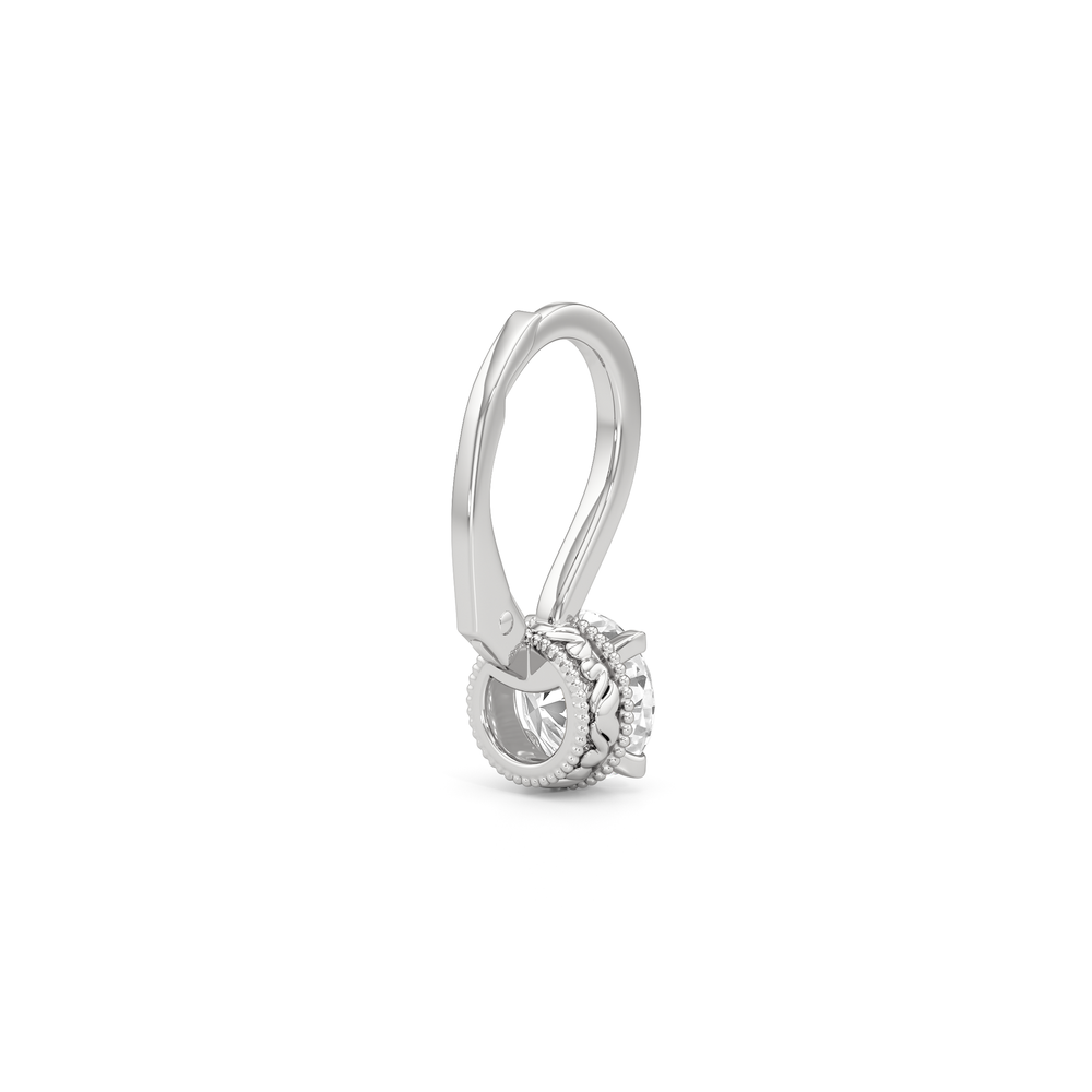 The Seraphine Classic Earrings with 14KT White Gold / Lab / 2 1/20 Cut Diamond in 14KT White Gold / Lab / 2 1/20 view 6
