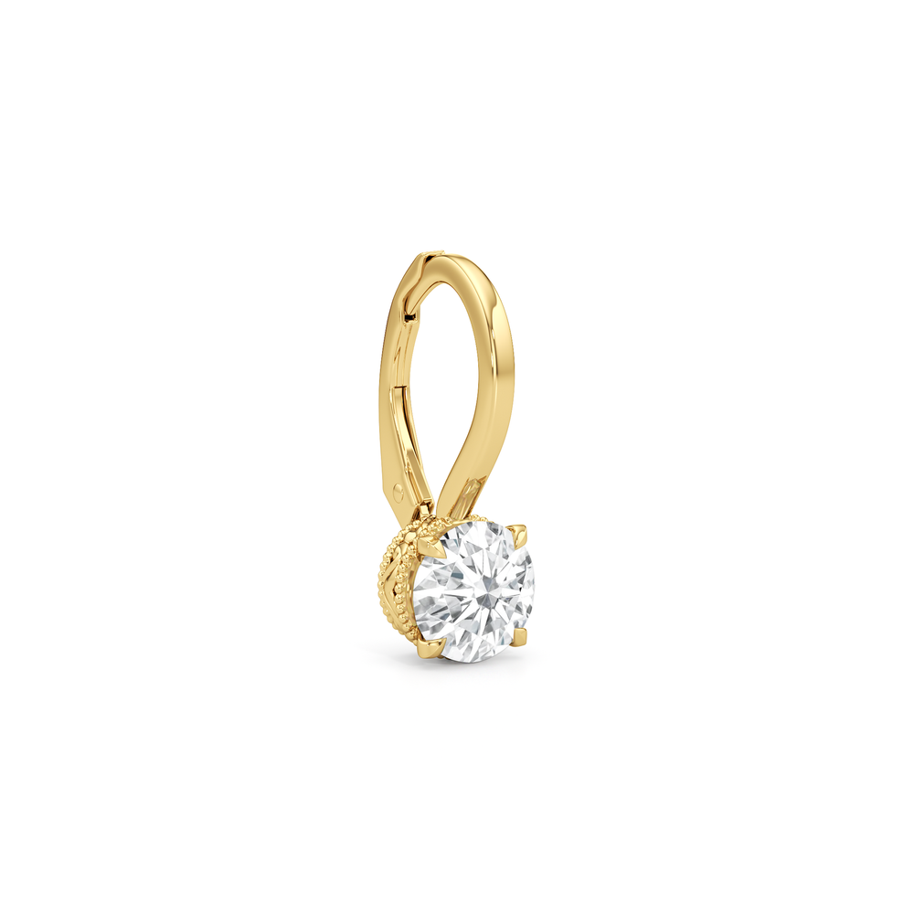The Seraphine Classic Earrings with 14KT Yellow Gold / Lab / 2 1/20 Cut Diamond in 14KT Yellow Gold / Lab / 2 1/20 view 5
