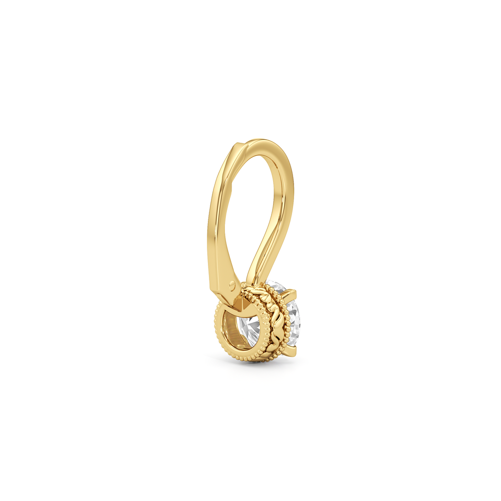 The Seraphine Classic Earrings with 14KT Yellow Gold / Lab / 2 1/20 Cut Diamond in 14KT Yellow Gold / Lab / 2 1/20 view 6
