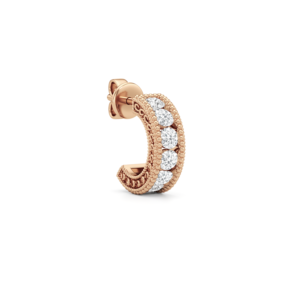 The Seraphine Hoops with 14KT Rose Gold / Lab / 1 Cut Diamond in 14KT Rose Gold / Lab / 1 view 5
