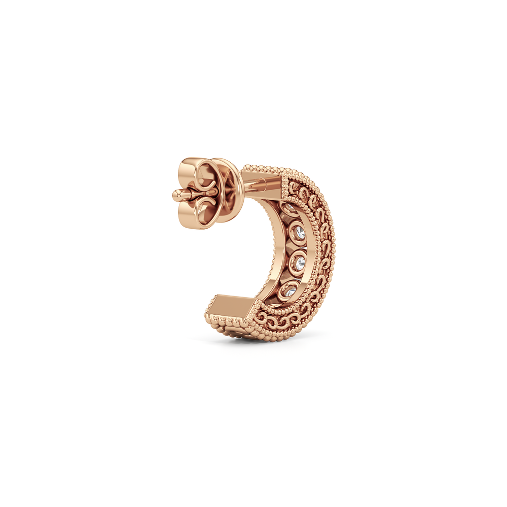 The Seraphine Hoops with 14KT Rose Gold / Lab / 1 Cut Diamond in 14KT Rose Gold / Lab / 1 view 6
