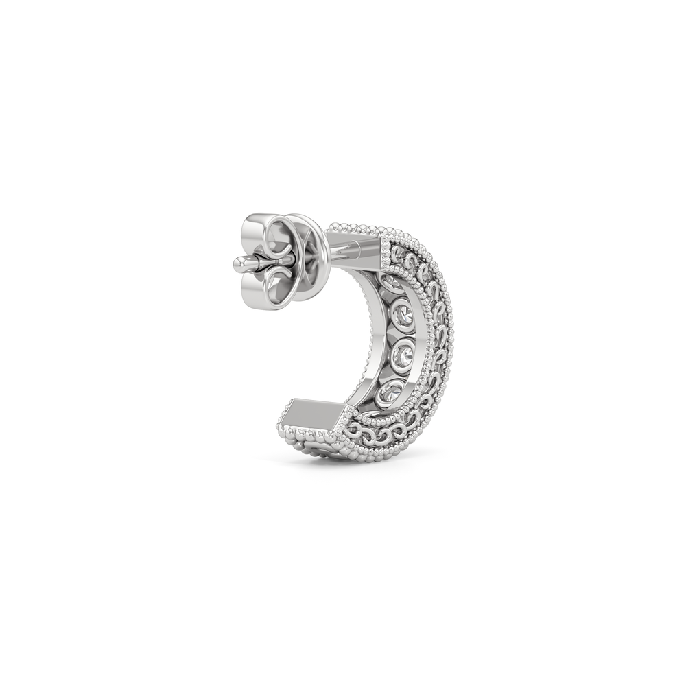The Seraphine Hoops with 14KT White Gold / Lab / 1 Cut Diamond in 14KT White Gold / Lab / 1 view 6
