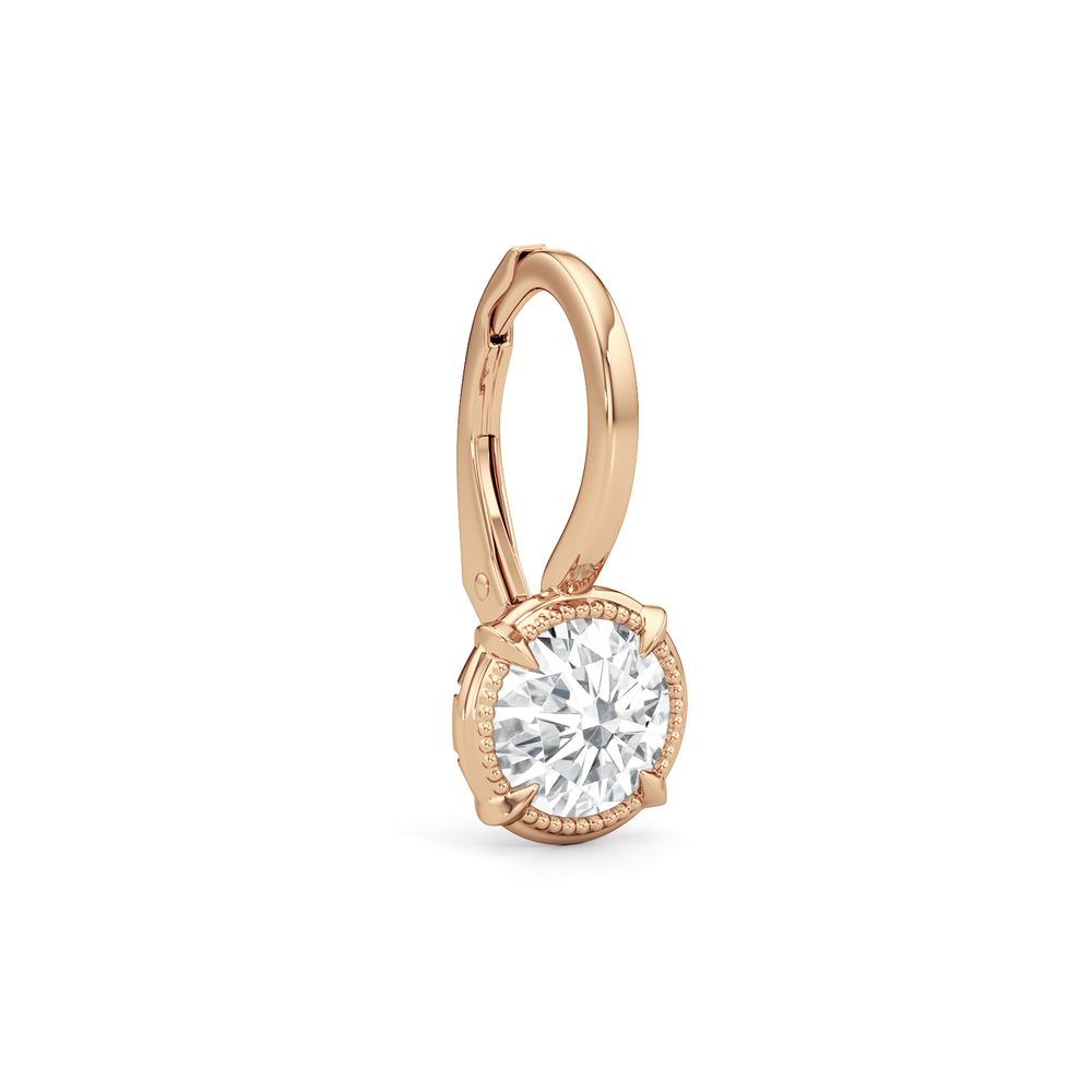 The Mercer Earrings with 14KT Rose Gold / Lab / 2 Cut Diamond in 14KT Rose Gold / Lab / 2 view 5
