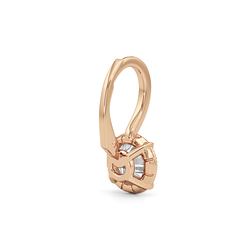The Mercer Earrings with 14KT Rose Gold / Lab / 2 Cut Diamond in 14KT Rose Gold / Lab / 2 view 6
