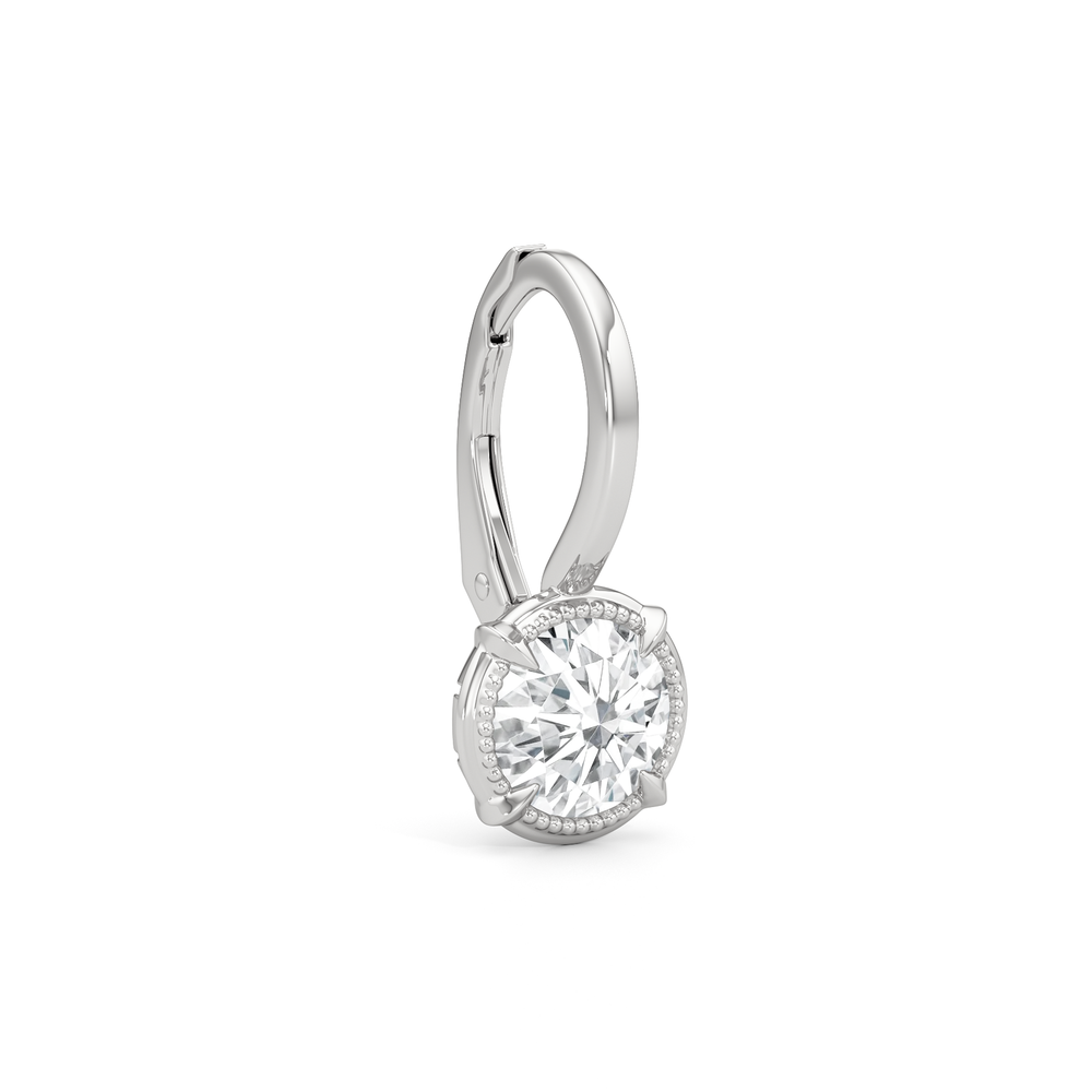 The Mercer Earrings with 14KT White Gold / Lab / 2 Cut Diamond in 14KT White Gold / Lab / 2 view 5
