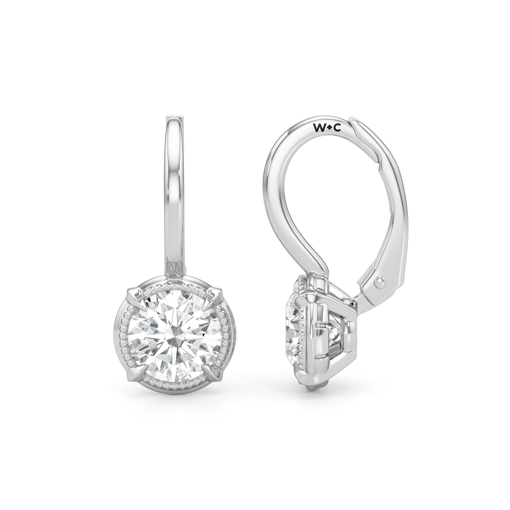 The Mercer Earrings with 14KT White Gold / Lab / 2 Cut Diamond in 14KT White Gold / Lab / 2 view 7
