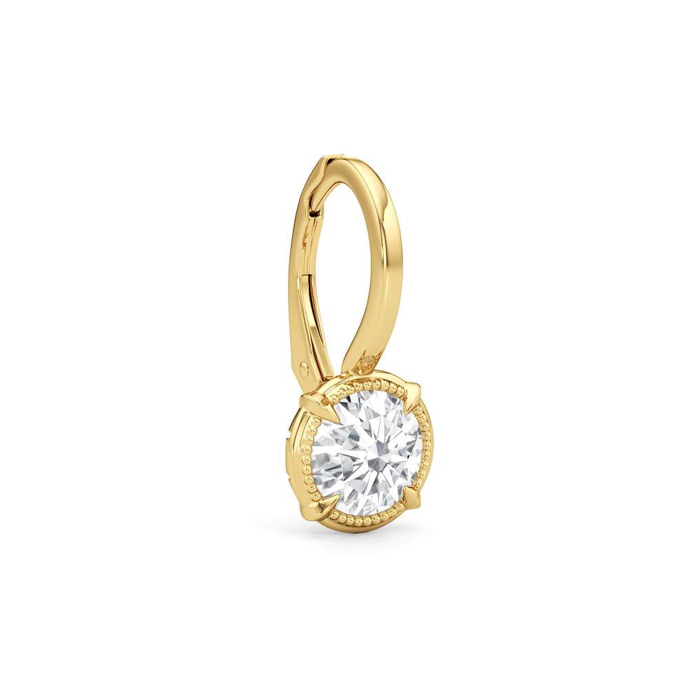 The Mercer Earrings with 14KT Yellow Gold / Lab / 2 Cut Diamond in 14KT Yellow Gold / Lab / 2 view 5
