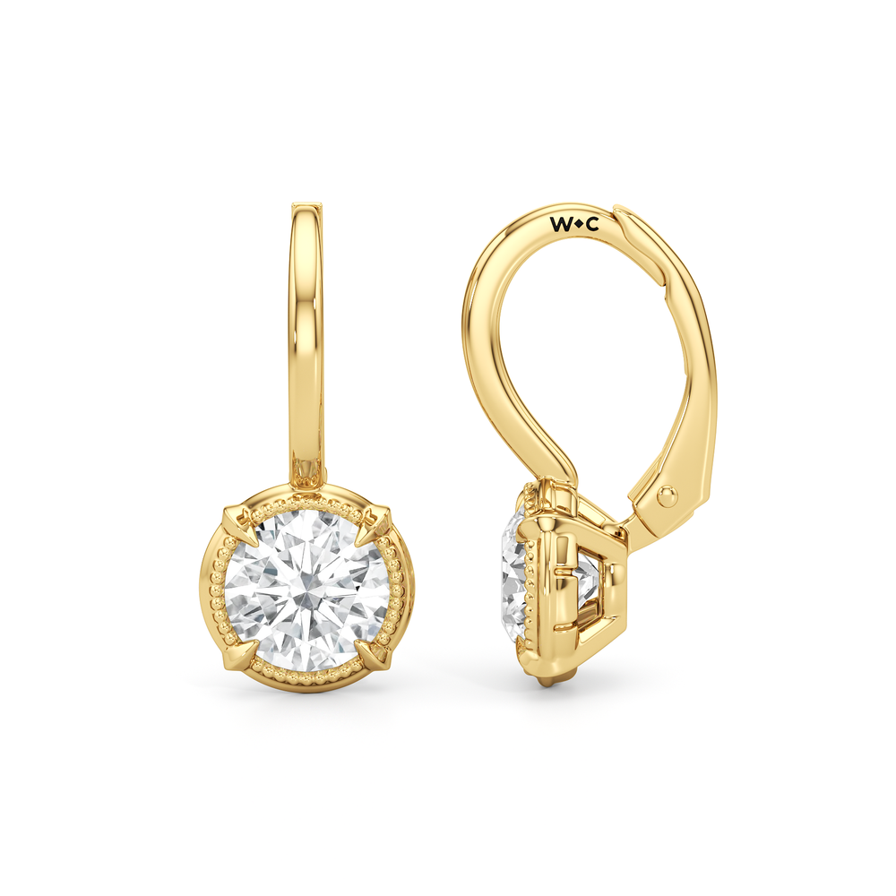 The Mercer Earrings with 14KT Yellow Gold / Lab / 2 Cut Diamond in 14KT Yellow Gold / Lab / 2 view 7
