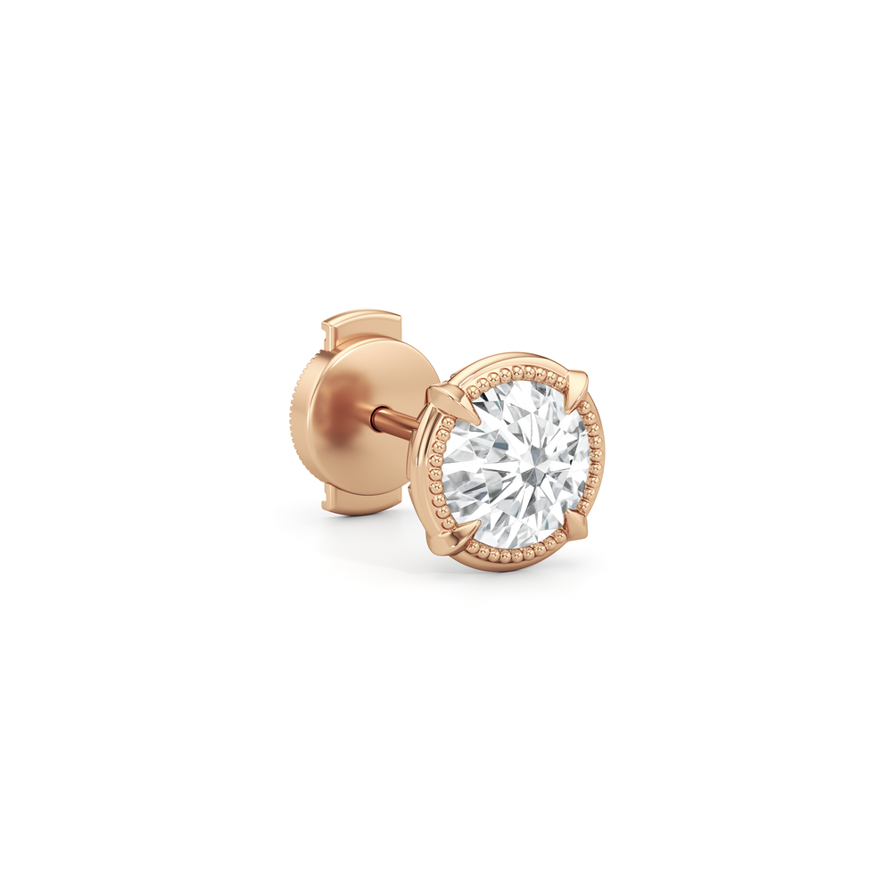 The Mercer Studs with 14KT Rose Gold / Lab / 2 Cut Diamond in 14KT Rose Gold / Lab / 2 view 5
