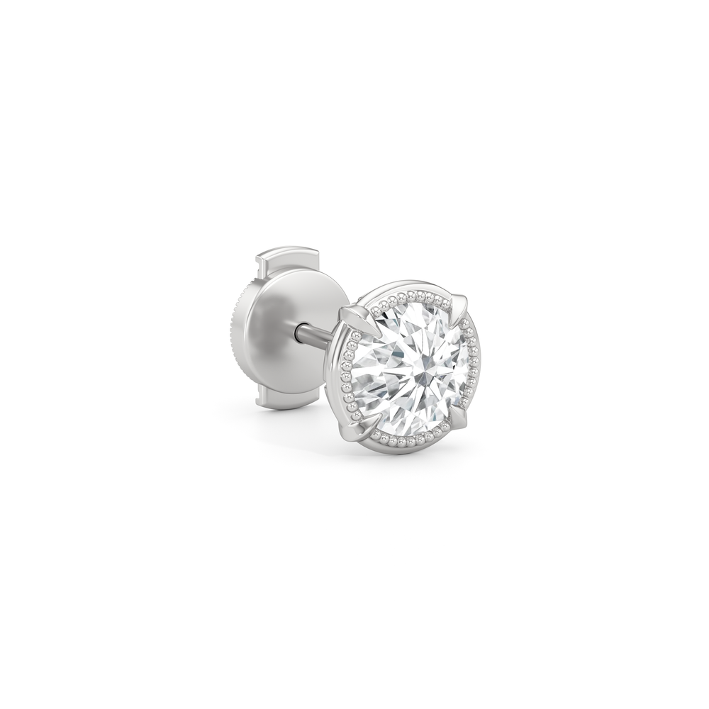 The Mercer Studs with 14KT White Gold / Lab / 2 Cut Diamond in 14KT White Gold / Lab / 2 view 5
