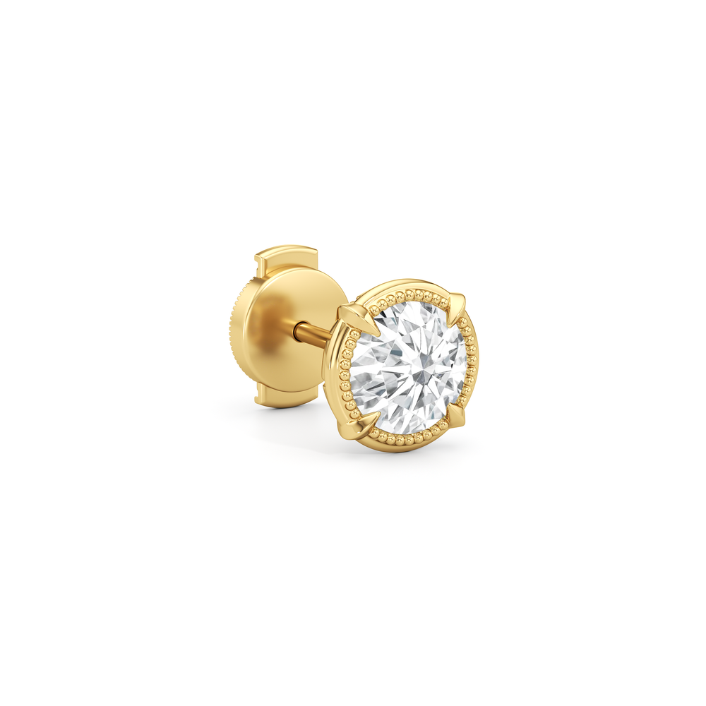 The Mercer Studs with 14KT Yellow Gold / Lab / 2 Cut Diamond in 14KT Yellow Gold / Lab / 2 view 5
