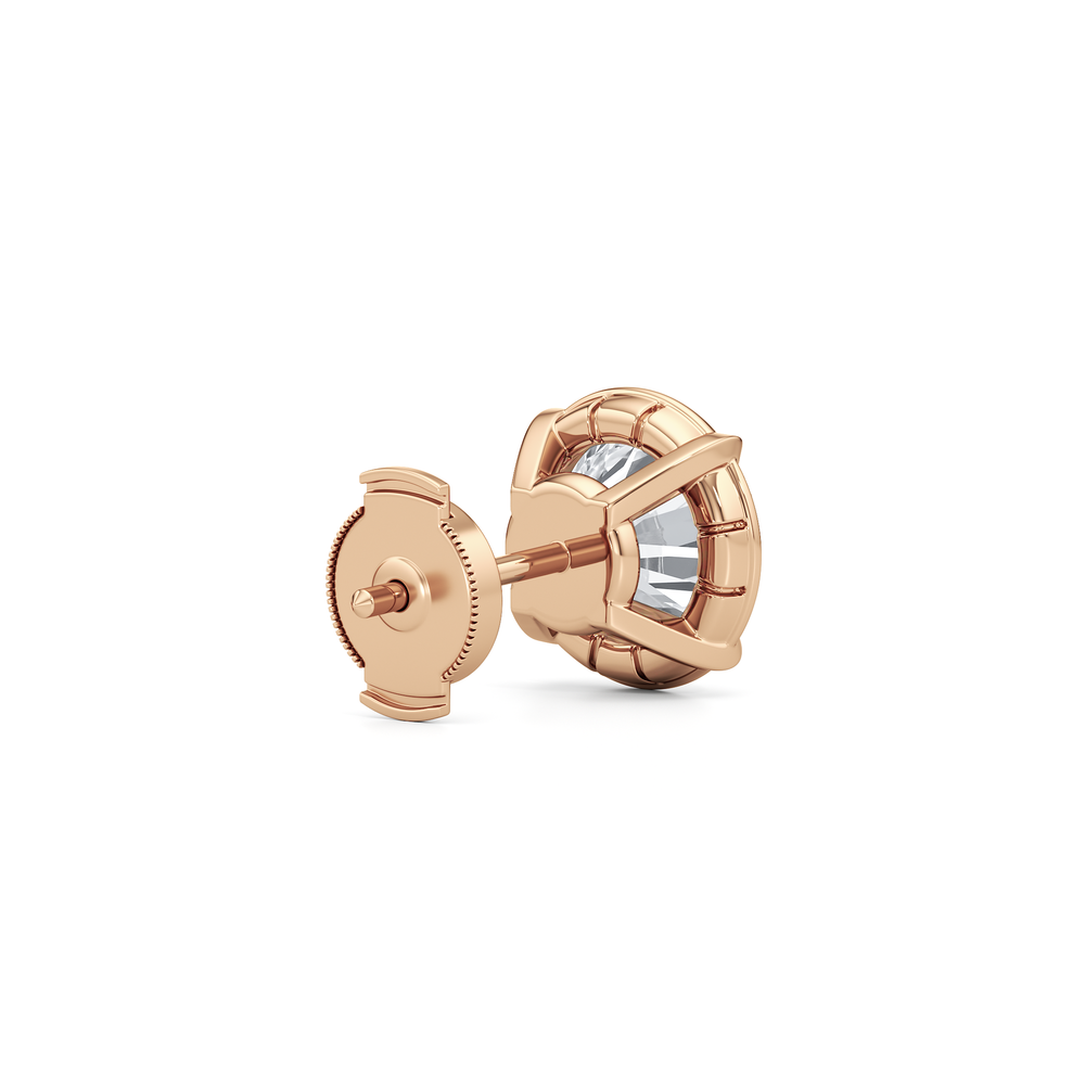 The Mercer Studs with 14KT Rose Gold / Lab / 3 Cut Diamond in 14KT Rose Gold / Lab / 3 view 6

