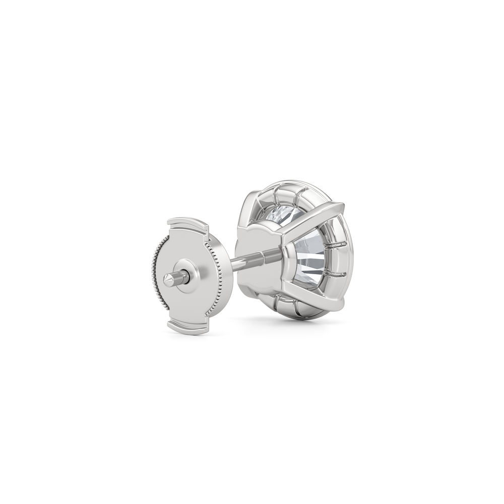 The Mercer Studs with 14KT White Gold / Lab / 3 Cut Diamond in 14KT White Gold / Lab / 3 view 6
