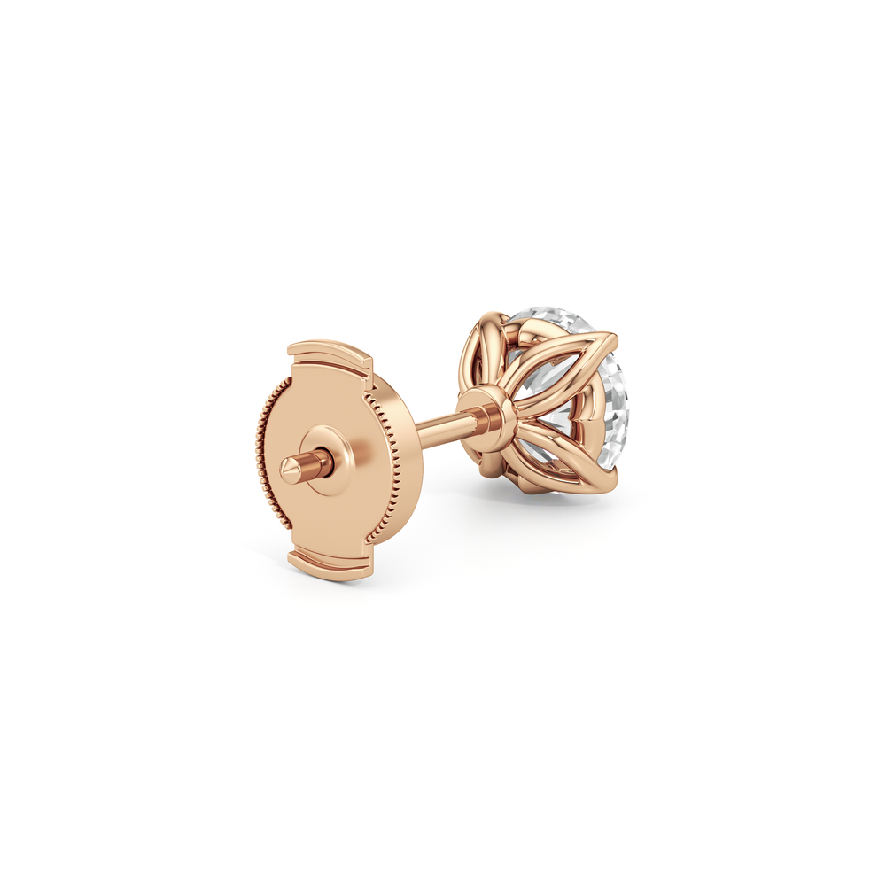 The Tulip Grand Studs with 14KT Rose Gold / Lab / 2 Cut Diamond in 14KT Rose Gold / Lab / 2 view 6
