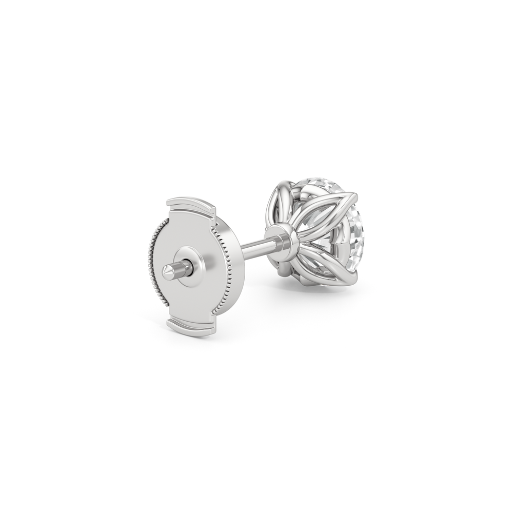 The Tulip Grand Studs with 14KT White Gold / Lab / 2 Cut Diamond in 14KT White Gold / Lab / 2 view 6
