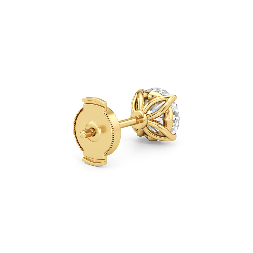 The Tulip Grand Studs with 14KT Yellow Gold / Lab / 2 Cut Diamond in 14KT Yellow Gold / Lab / 2 view 6
