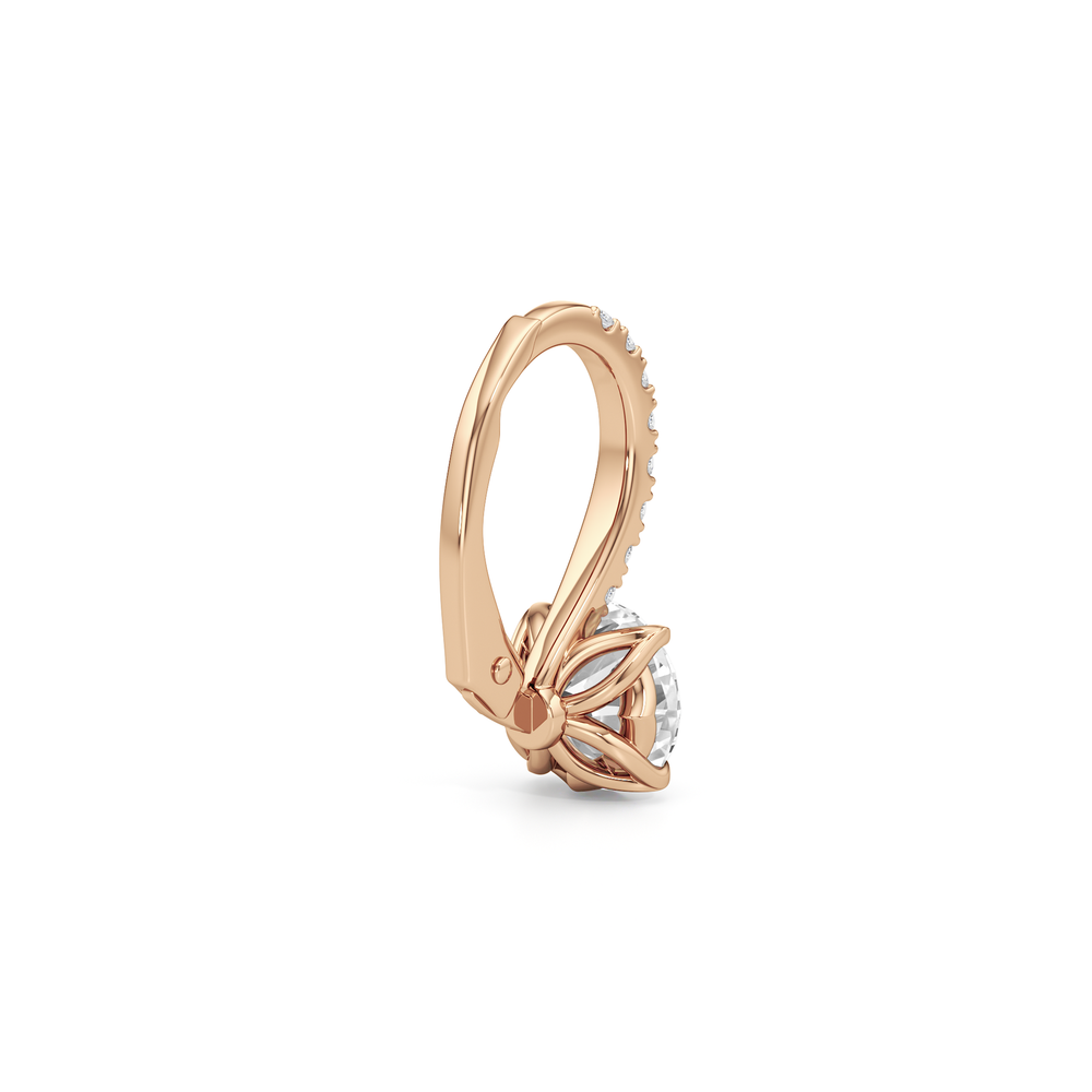The Tulip Drop Earrings with 14KT Rose Gold / Lab / 2 1/6 Cut Diamond in 14KT Rose Gold / Lab / 2 1/6 view 6
