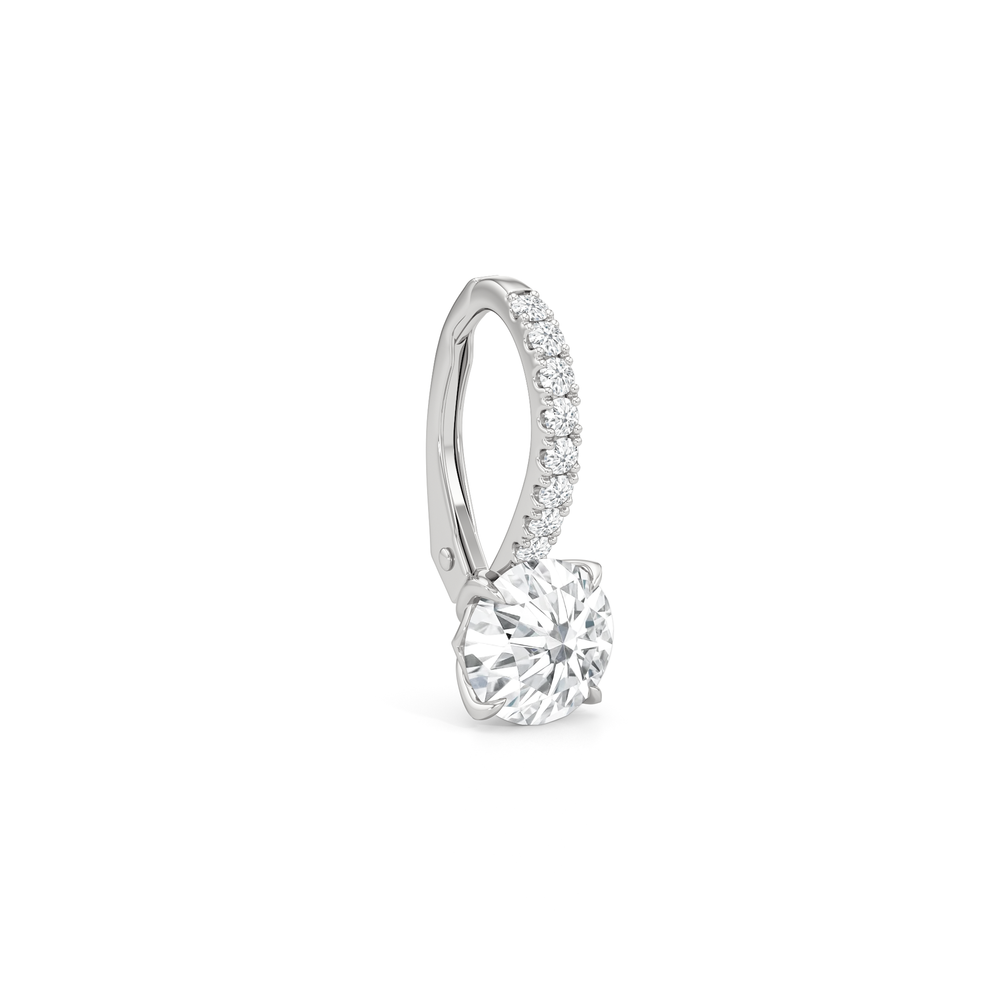 The Tulip Drop Earrings with 14KT White Gold / Lab / 2 1/6 Cut Diamond in 14KT White Gold / Lab / 2 1/6 view 5
