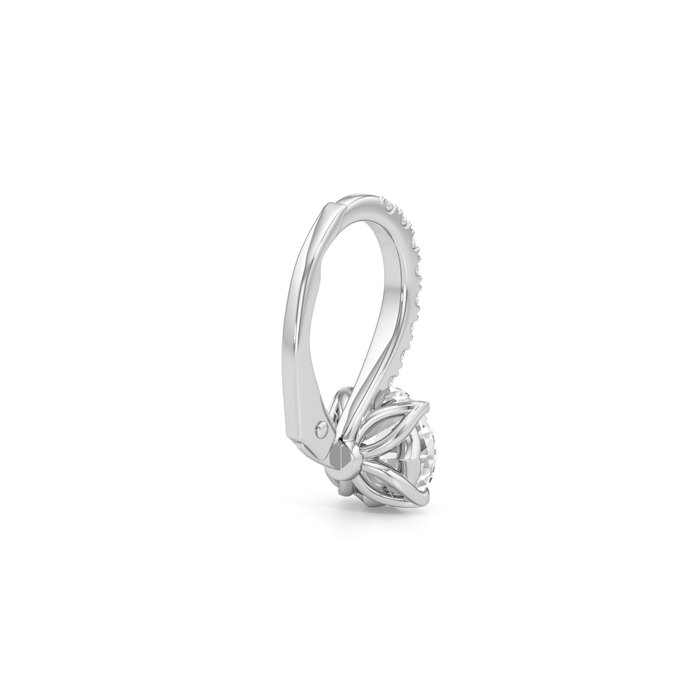 The Tulip Drop Earrings with 14KT White Gold / Lab / 2 1/6 Cut Diamond in 14KT White Gold / Lab / 2 1/6 view 6
