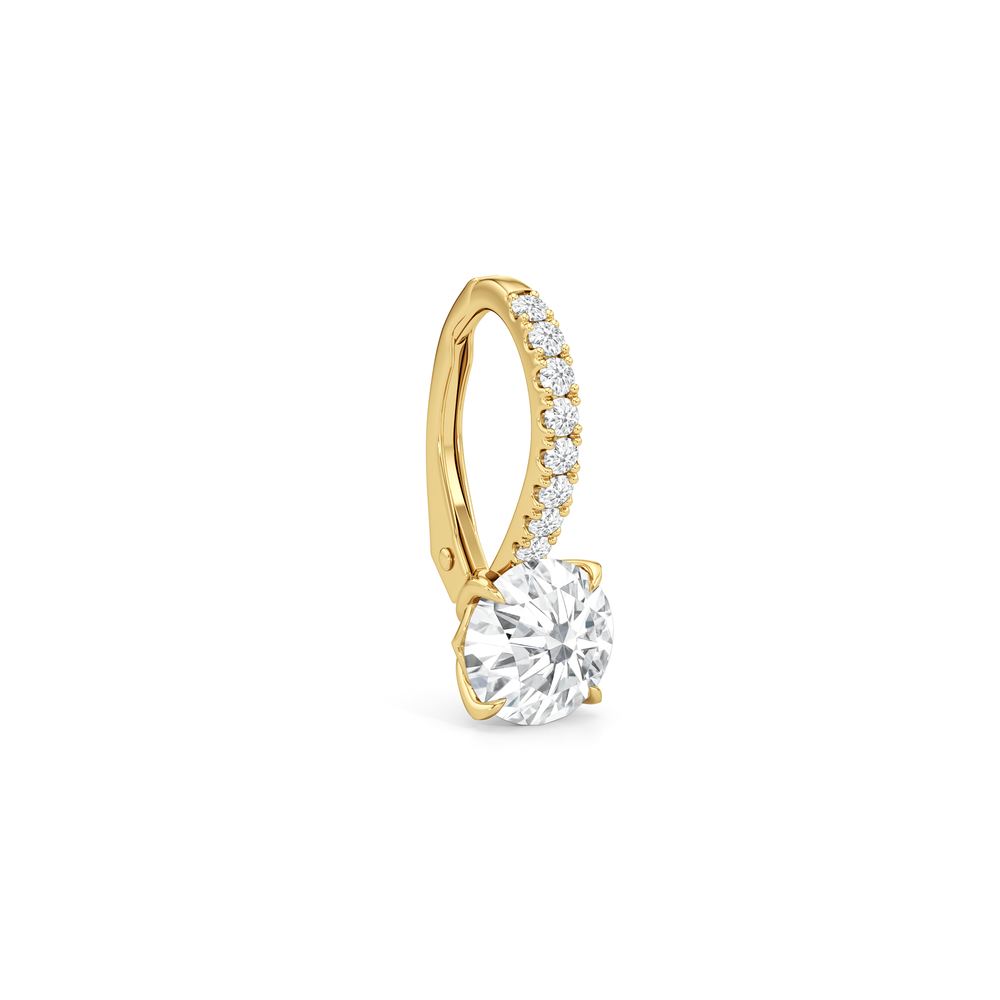 The Tulip Drop Earrings with 14KT Yellow Gold / Lab / 2 1/6 Cut Diamond in 14KT Yellow Gold / Lab / 2 1/6 view 5
