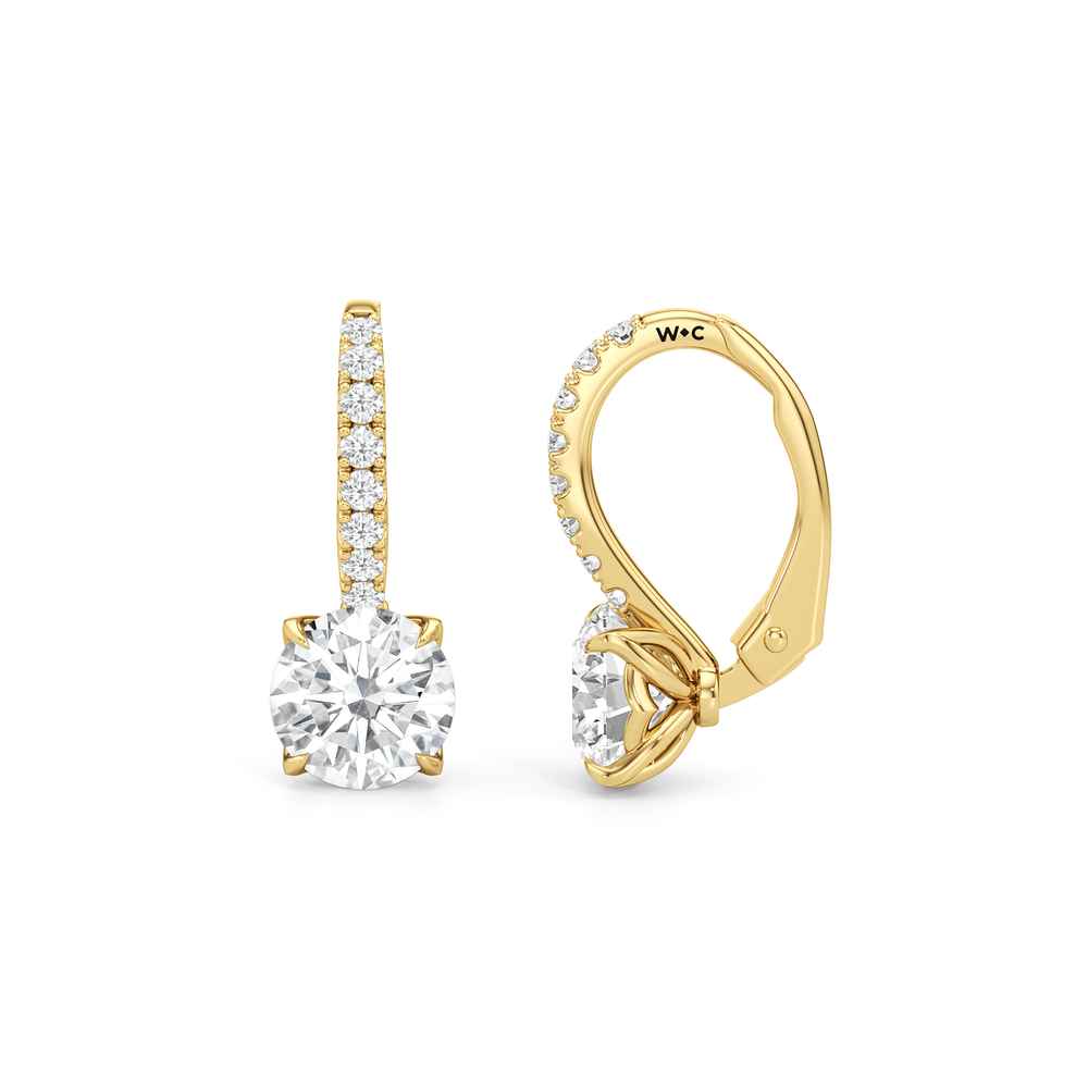 The Tulip Drop Earrings with 14KT Yellow Gold / Lab / 2 1/6 Cut Diamond in 14KT Yellow Gold / Lab / 2 1/6 view 7
