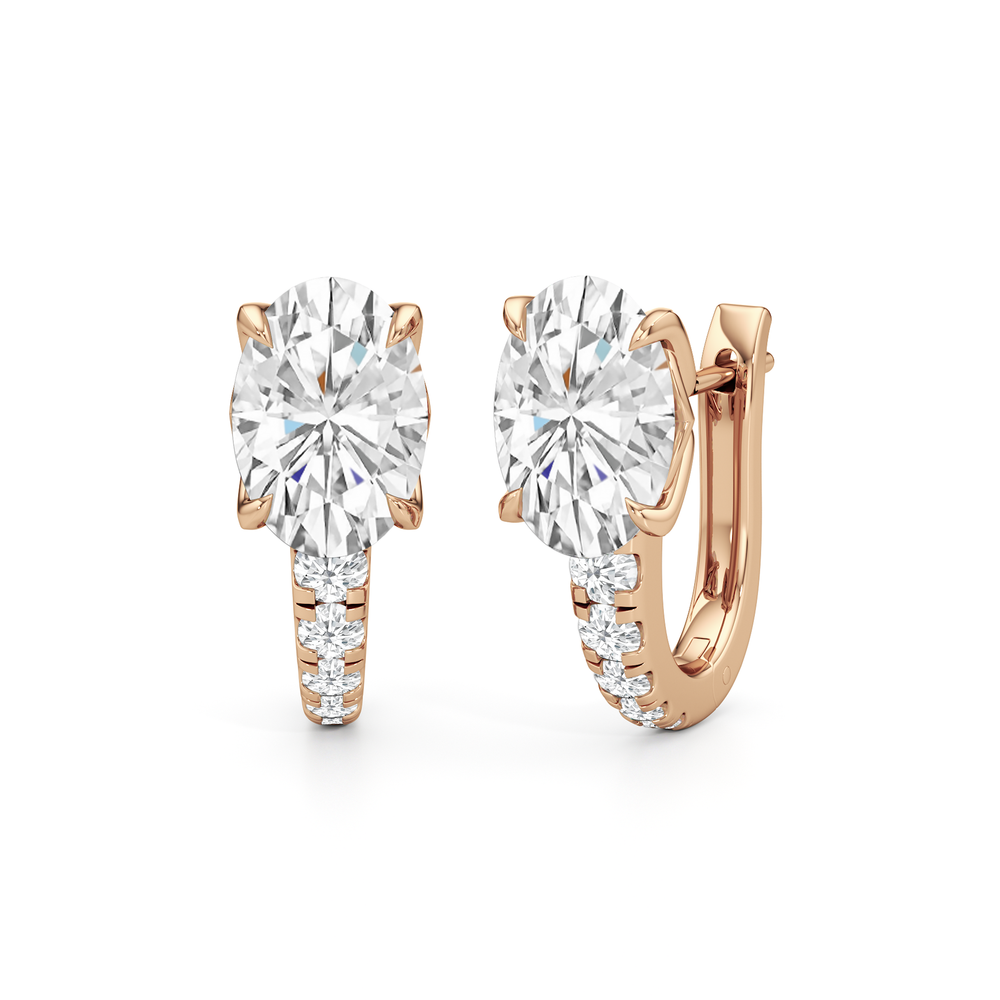 The Tulip Bloom Huggies with 14KT Rose Gold / Lab / 2 1/5 Cut Diamond in 14KT Rose Gold / Lab / 2 1/5 view 2
