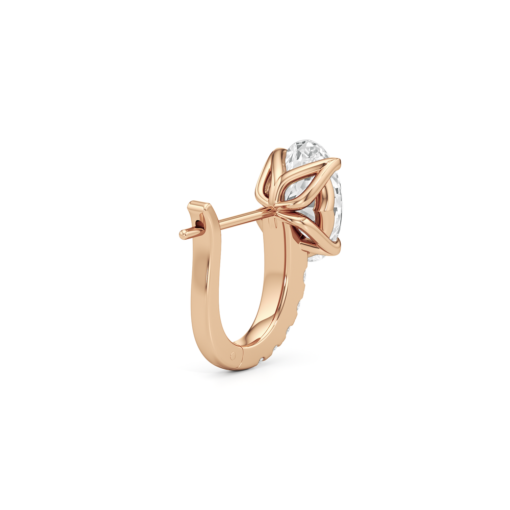 The Tulip Bloom Huggies with 14KT Rose Gold / Lab / 2 1/5 Cut Diamond in 14KT Rose Gold / Lab / 2 1/5 view 6
