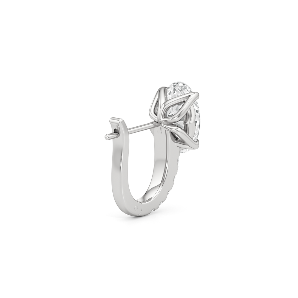 The Tulip Bloom Huggies with 14KT White Gold / Lab / 2 1/5 Cut Diamond in 14KT White Gold / Lab / 2 1/5 view 6
