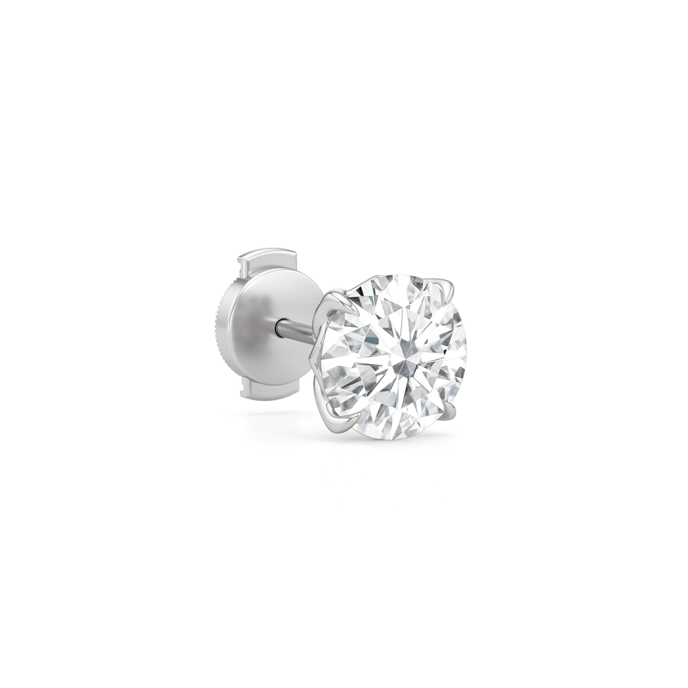The Tulip Grand Studs with 14KT White Gold / Lab / 4 Cut Diamond in 14KT White Gold / Lab / 4 view 5
