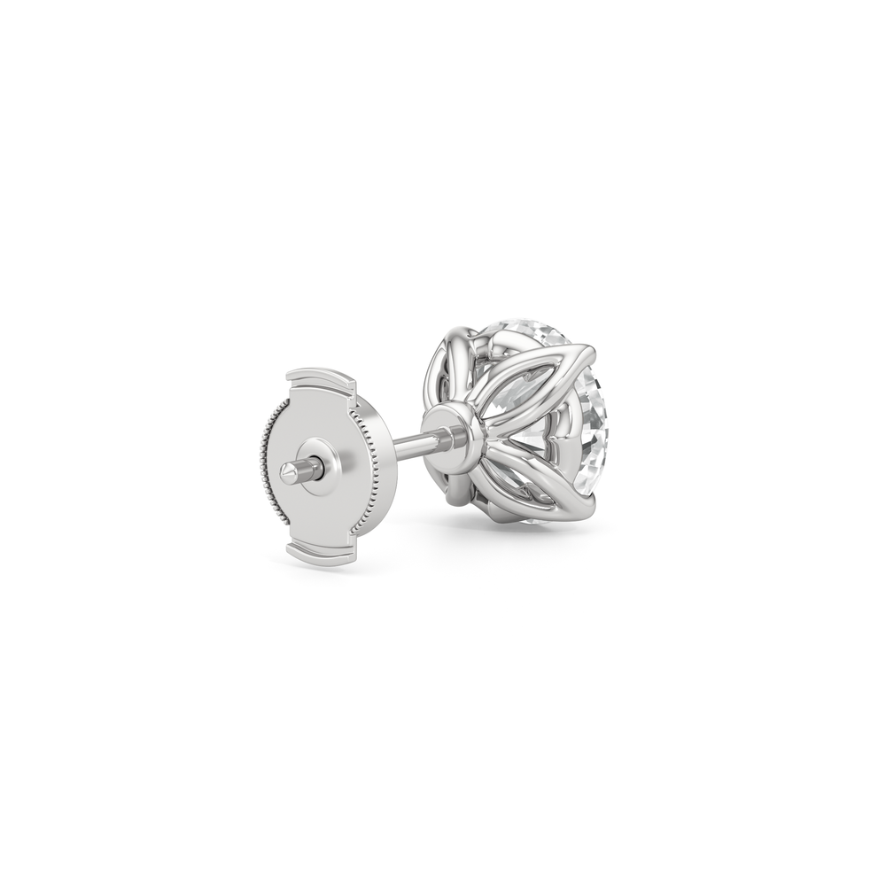 The Tulip Grand Studs with 14KT White Gold / Lab / 4 Cut Diamond in 14KT White Gold / Lab / 4 view 6
