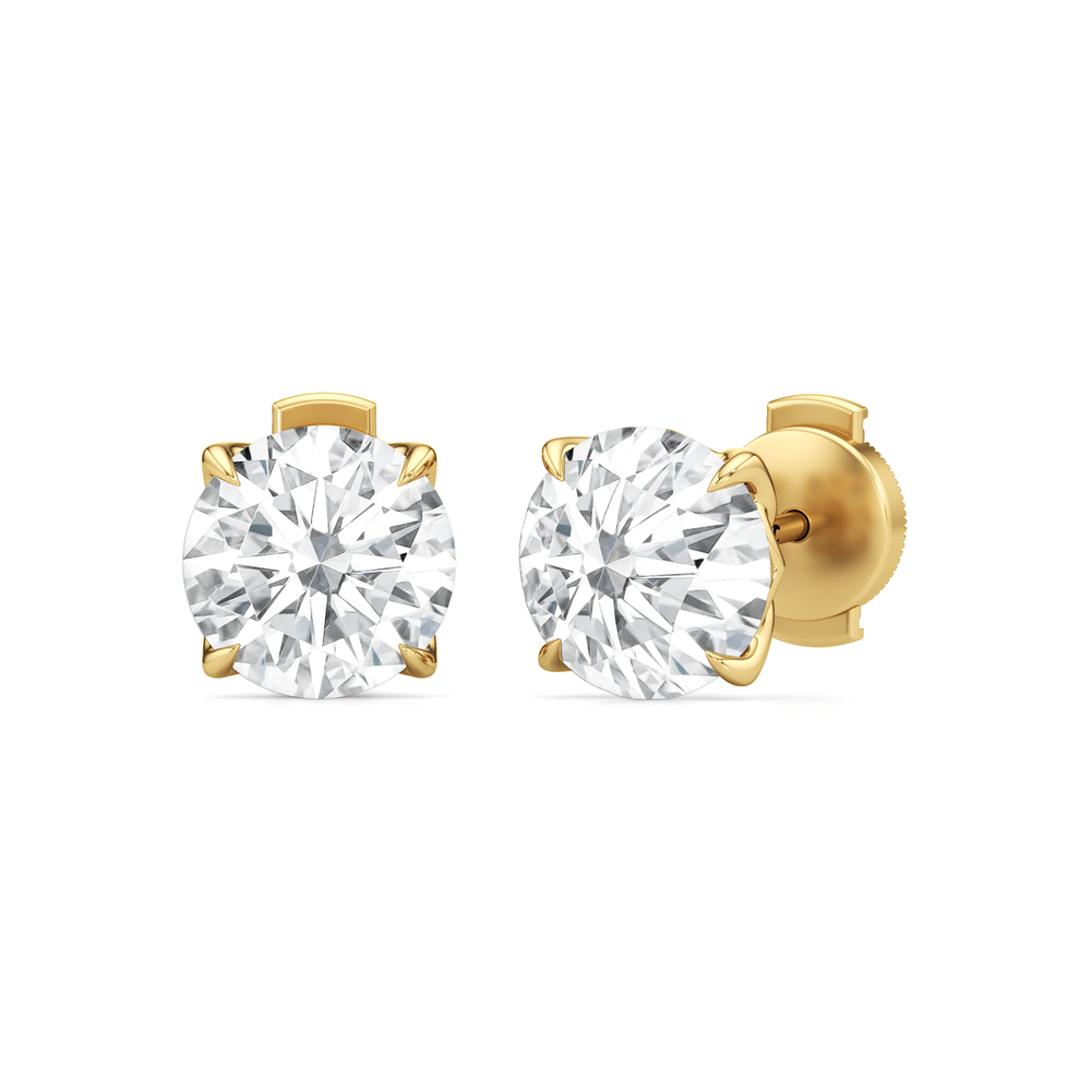The Tulip Grand Studs with 14KT Yellow Gold / Lab / 4 Cut Diamond in 14KT Yellow Gold / Lab / 4 view 2
