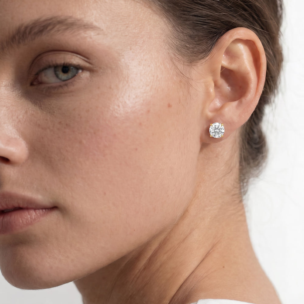 The Tulip Grand Studs with 14KT Rose Gold / Lab / 4 Cut Diamond in 14KT Rose Gold / Lab / 4 view 3
