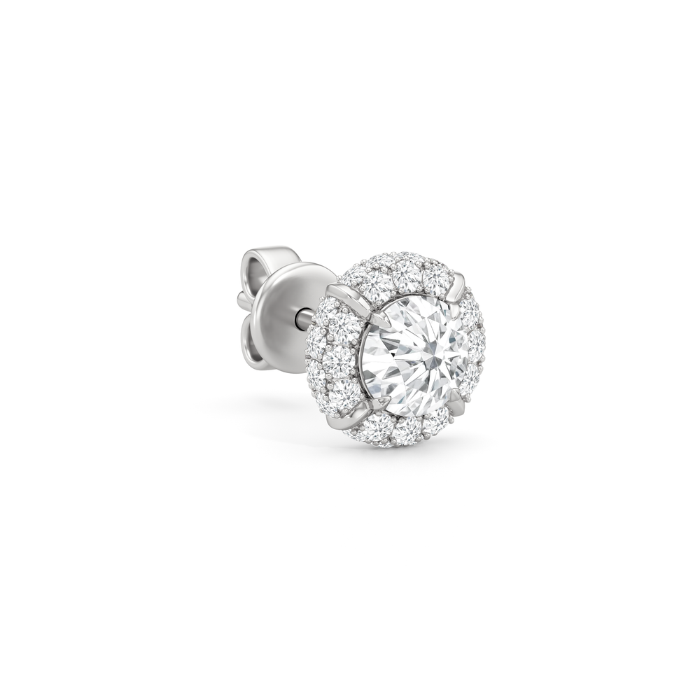 The Windsor Halo Studs with 14KT White Gold / Lab / 1 3/4 Cut Diamond in 14KT White Gold / Lab / 1 3/4 view 5

