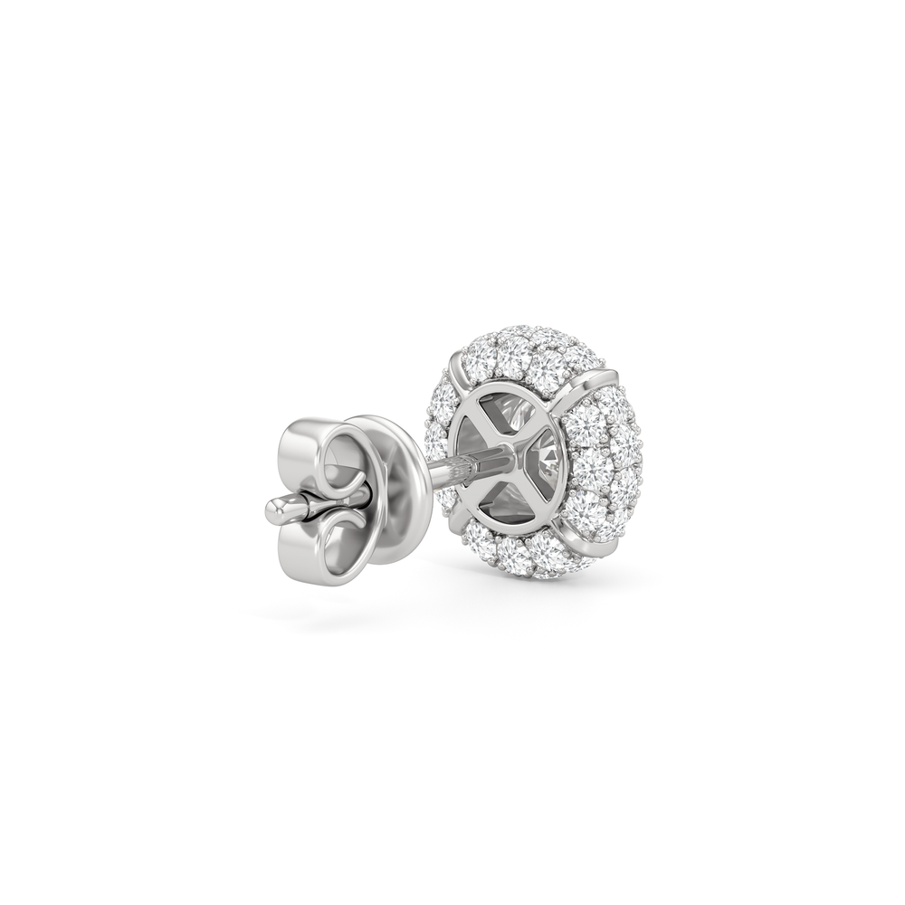 The Windsor Halo Studs with 14KT White Gold / Lab / 1 3/4 Cut Diamond in 14KT White Gold / Lab / 1 3/4 view 6

