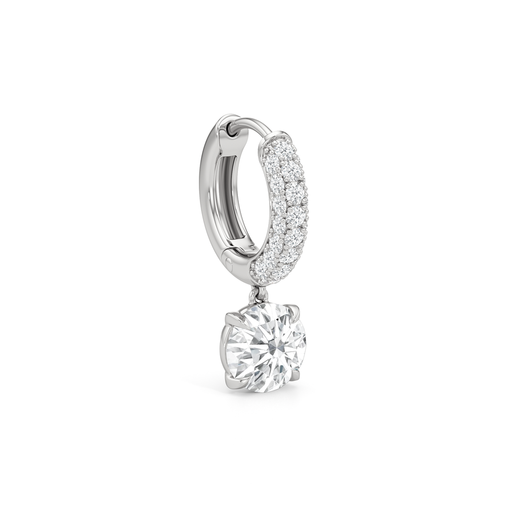 The Windsor Drop Huggies with 14KT White Gold / Lab / 2 3/8 Cut Diamond in 14KT White Gold / Lab / 2 3/8 view 5
