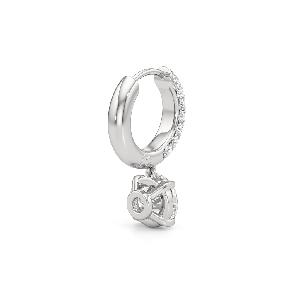 The Windsor Drop Huggies with 14KT White Gold / Lab / 2 3/8 Cut Diamond in 14KT White Gold / Lab / 2 3/8 view 6
