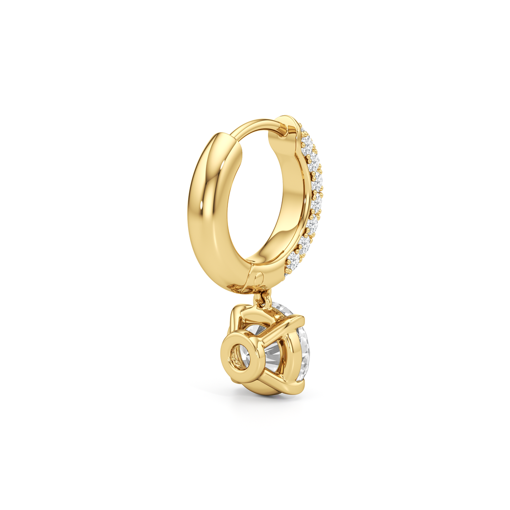 The Windsor Drop Huggies with 14KT Yellow Gold / Lab / 2 3/8 Cut Diamond in 14KT Yellow Gold / Lab / 2 3/8 view 6
