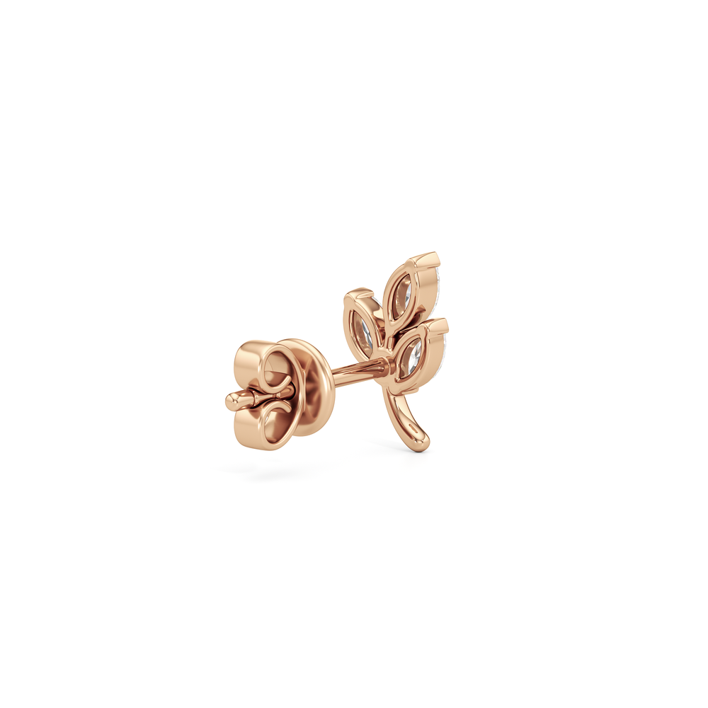 The Vine Studs with 14KT Rose Gold / Lab / 1/3 Cut Diamond in 14KT Rose Gold / Lab / 1/3 view 3
