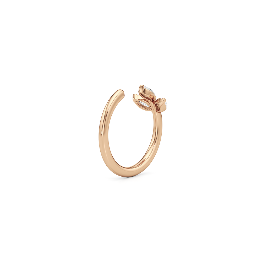 The Vine Sculpted Ear Cuff with 14KT Rose Gold / Single Cut Diamond in 14KT Rose Gold / Single view 5
