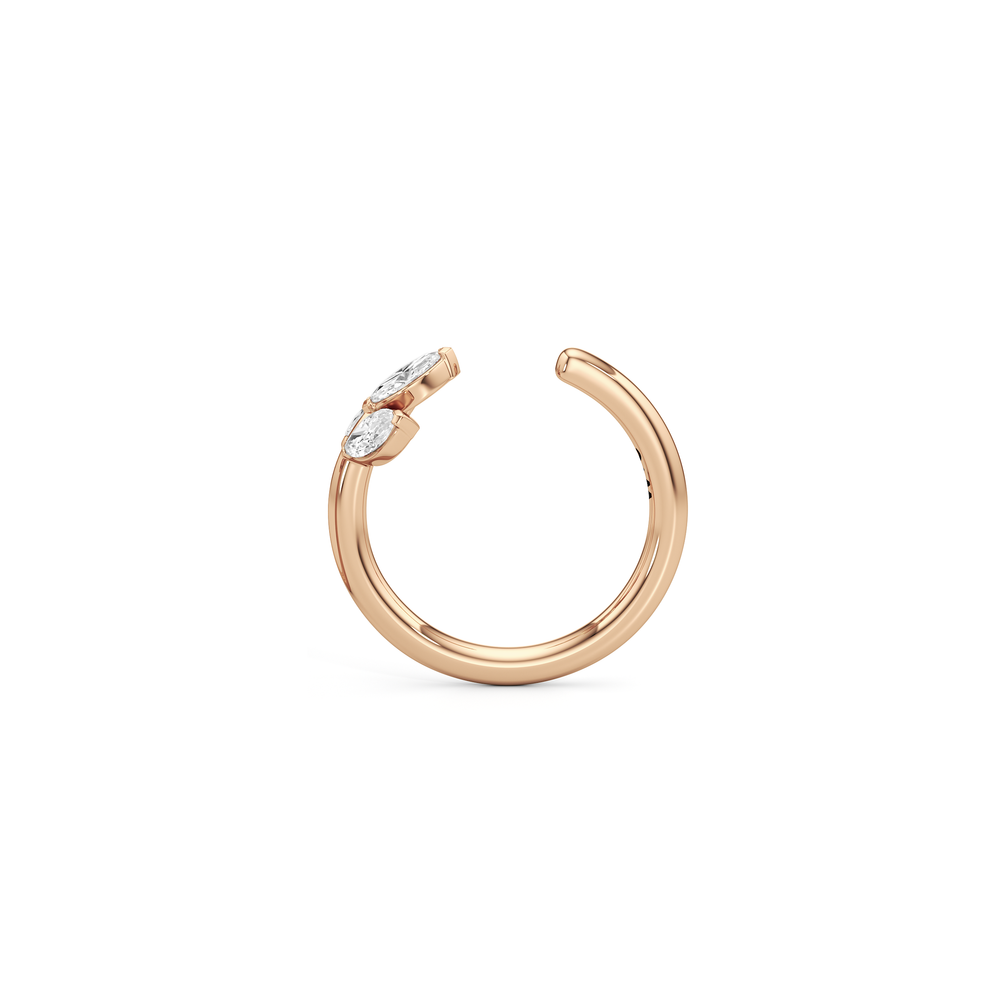 The Vine Sculpted Ear Cuff with 14KT Rose Gold / Single Cut Diamond in 14KT Rose Gold / Single view 6
