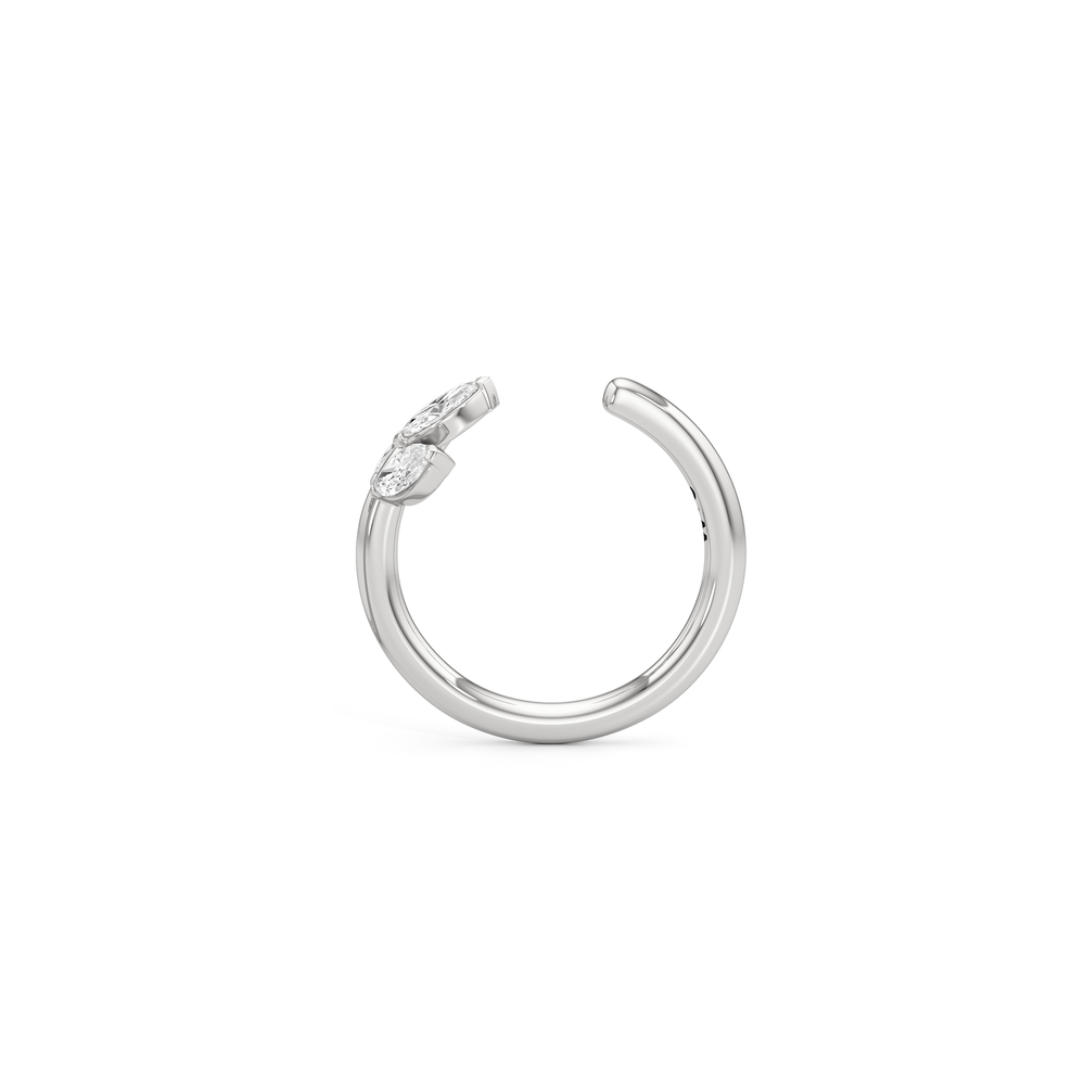 The Vine Sculpted Ear Cuff with 14KT White Gold / Single Cut Diamond in 14KT White Gold / Single view 6
