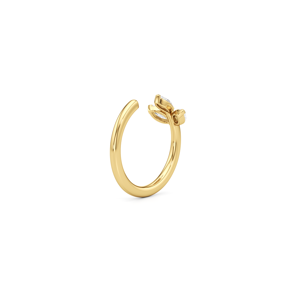 The Vine Sculpted Ear Cuff with 14KT Yellow Gold / Single Cut Diamond in 14KT Yellow Gold / Single view 5
