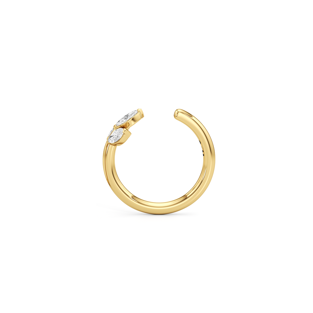 The Vine Sculpted Ear Cuff with 14KT Yellow Gold / Single Cut Diamond in 14KT Yellow Gold / Single view 6
